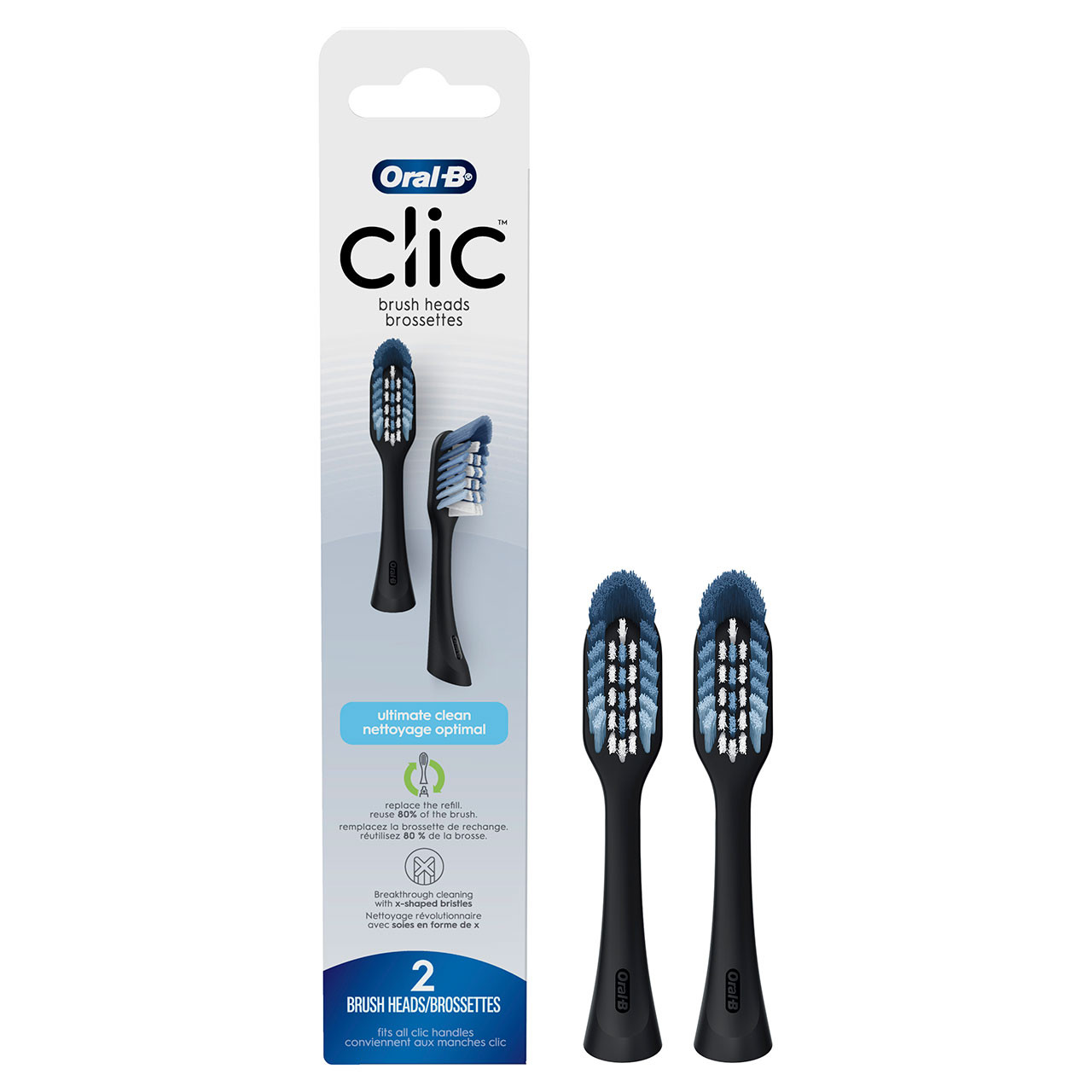 Oral-B Clic Toothbrush Replacement Brush Heads Accessoires Zwart | BE_OB77484