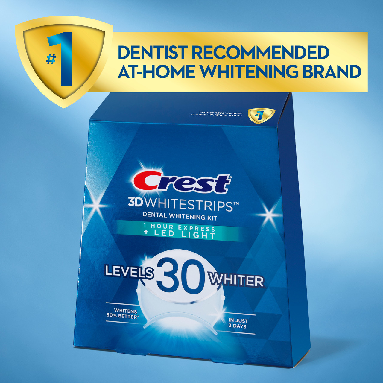 Oral-B Crest 3DWhitestrips Dental Whitening Kit 1 Hour Express + LED Accessoires Licht | BE_OB86813