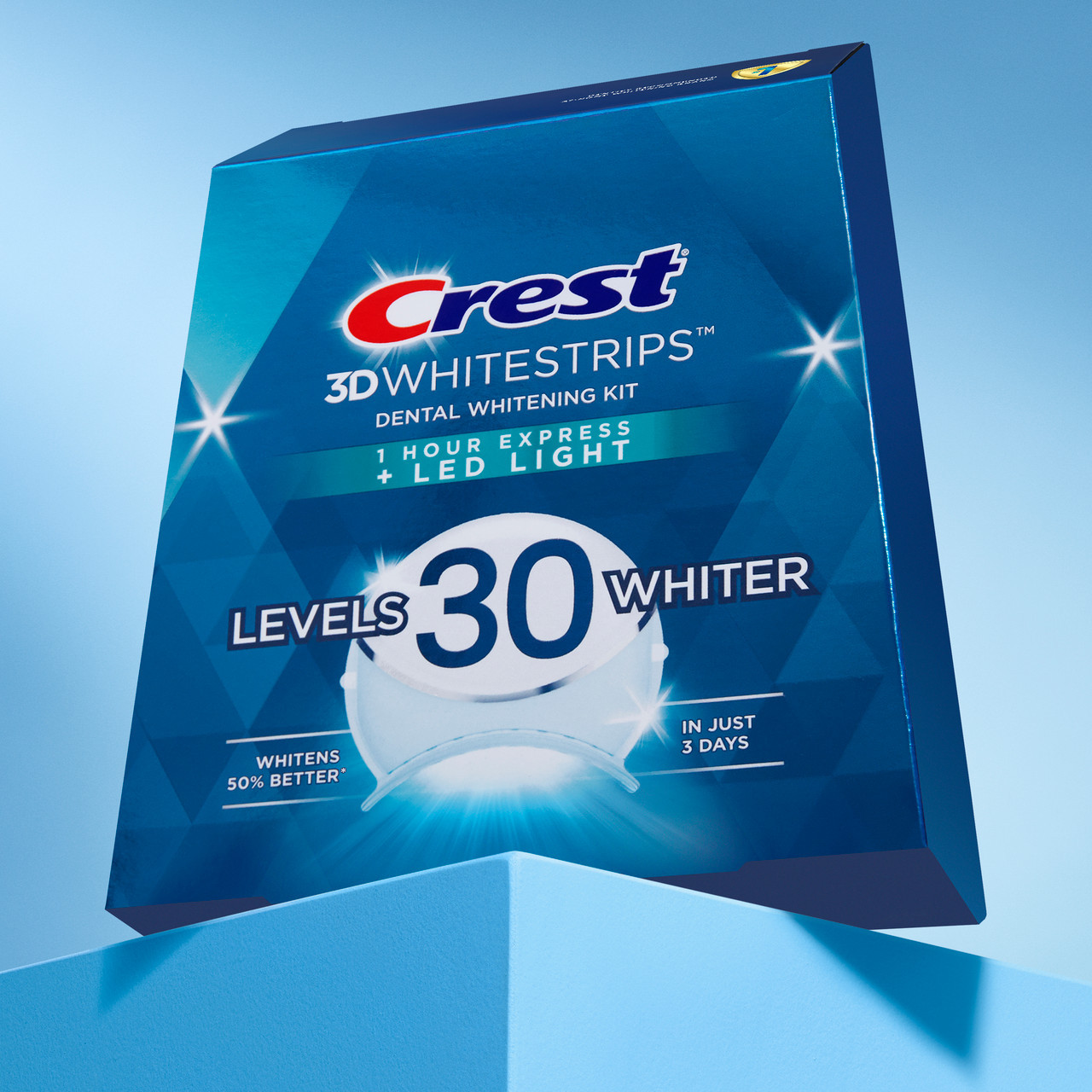 Oral-B Crest 3DWhitestrips Dental Whitening Kit 1 Hour Express + LED Accessoires Licht | BE_OB86813