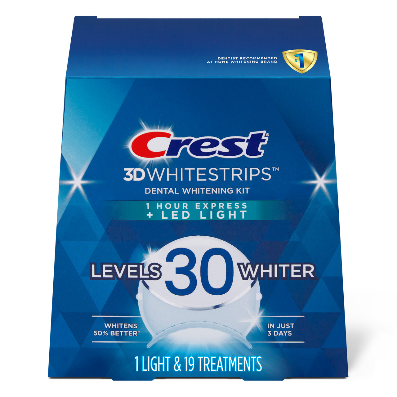 Oral-B Crest 3DWhitestrips Dental Whitening Kit 1 Hour Express + LED Accessoires Licht | BE_OB86813