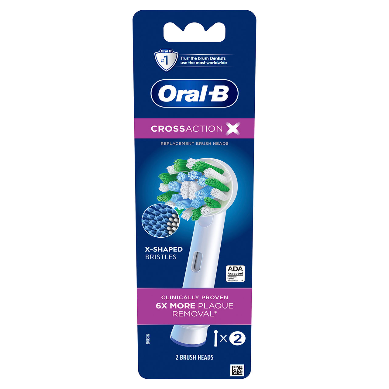 Oral-B CrossAction X-Filament Overige opzetborstels Wit | BE_OB33089